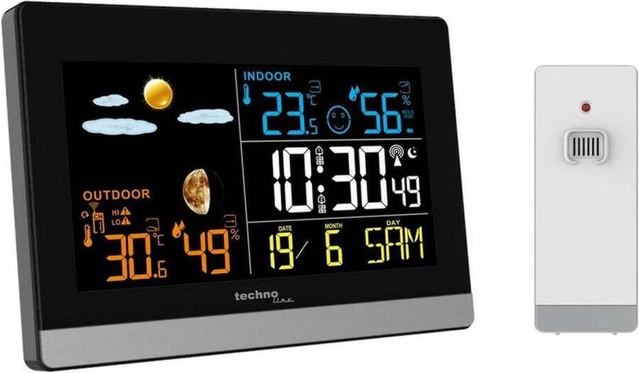 Technoline weerstation WS 6455 144x96x38mm zwart zilver LCD display TL-WS6455