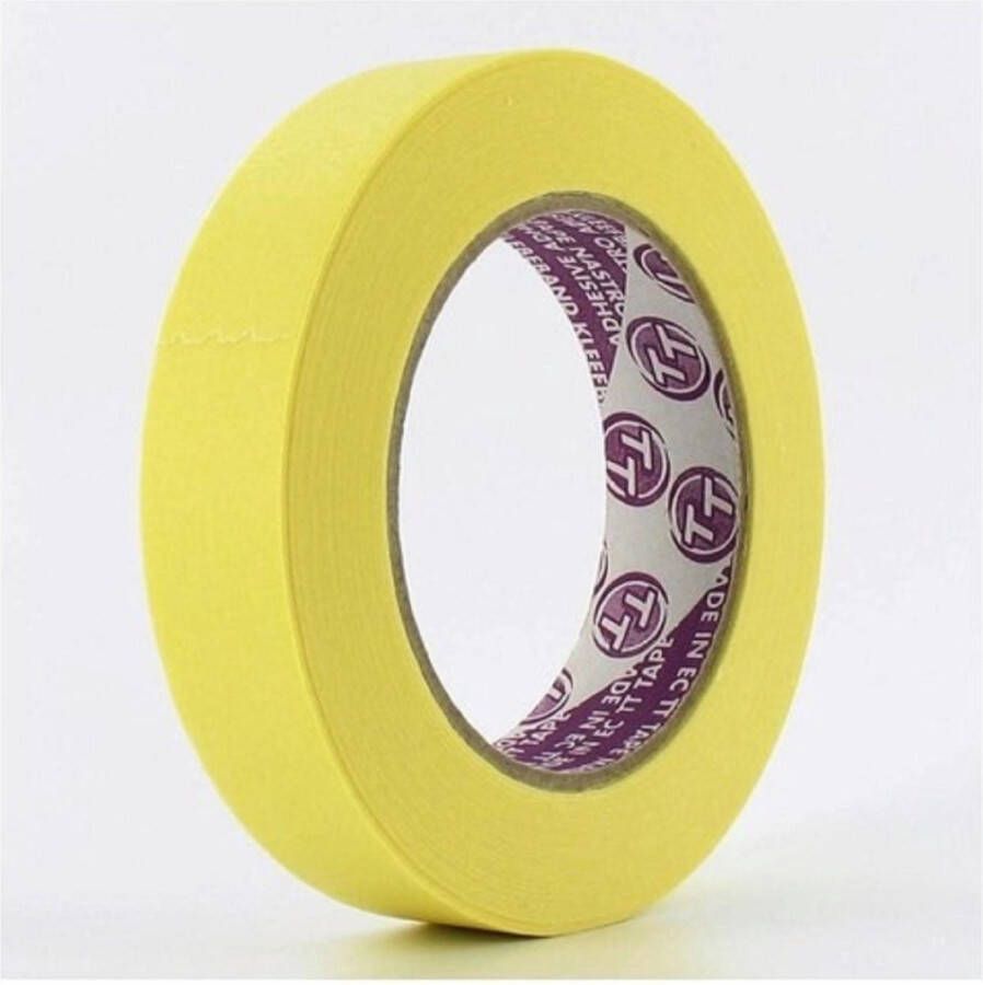 TECHNOTAPE Tape masking Bouw licht geel 38mtrx50mm 4 rollen (afplaktape verftape schilderstape plakband)