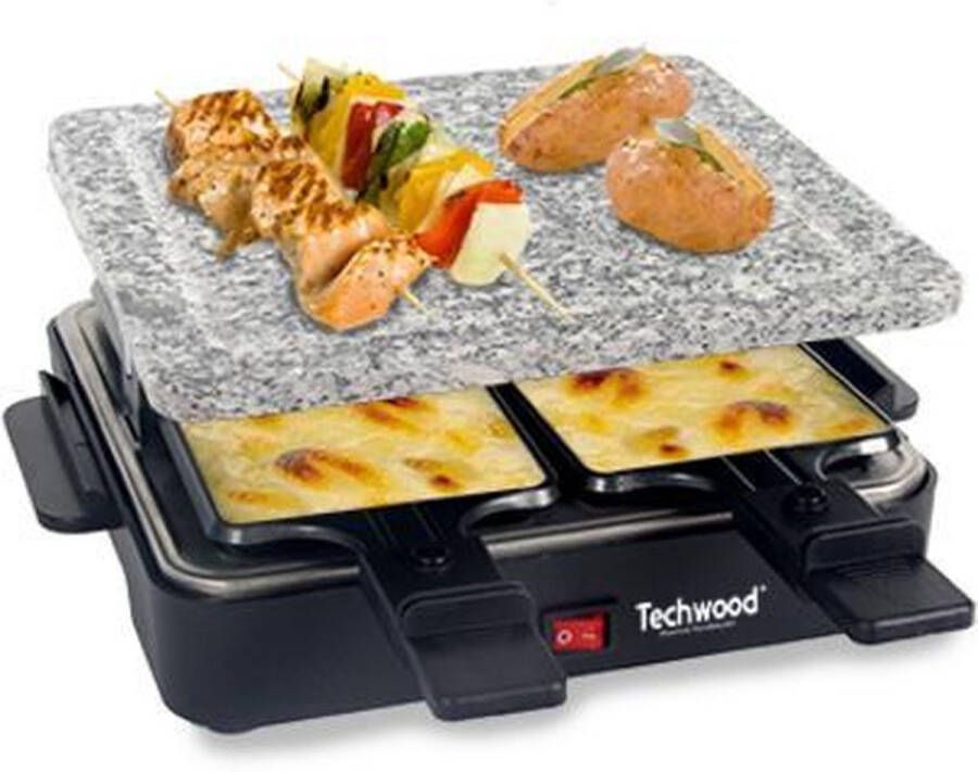 Techwood steengrill- en racletteset tra-47p 2-in-1