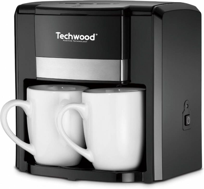 Techwood tca206 duo koffiezetter incl. twee porseleinen kopjes