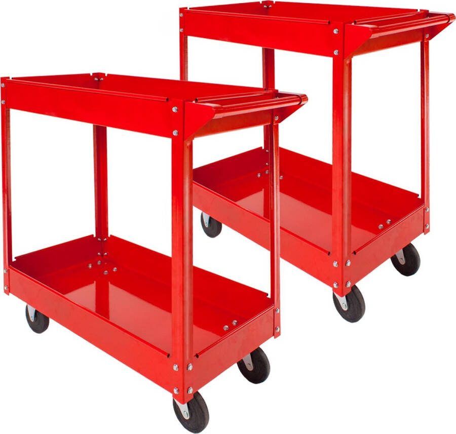 Tectake 2 Werkplaatswagenn met 2 legborden 402423