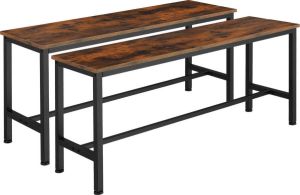 Tectake 2 Zitbanken Fairfield industrieel donkerbruin 404547
