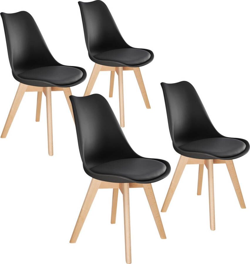 Tectake 4 eetkamerstoelen Friederike zwart SKU: 403814