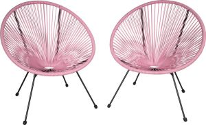 Tectake – balkonset – tuinset Set van 2 stoelen “Santana”– roze