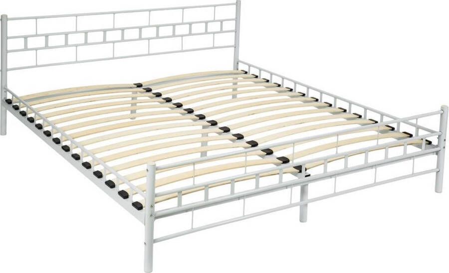 Tectake Bedframe metalen bed frame met lattenbodem 200*180 cm 401722