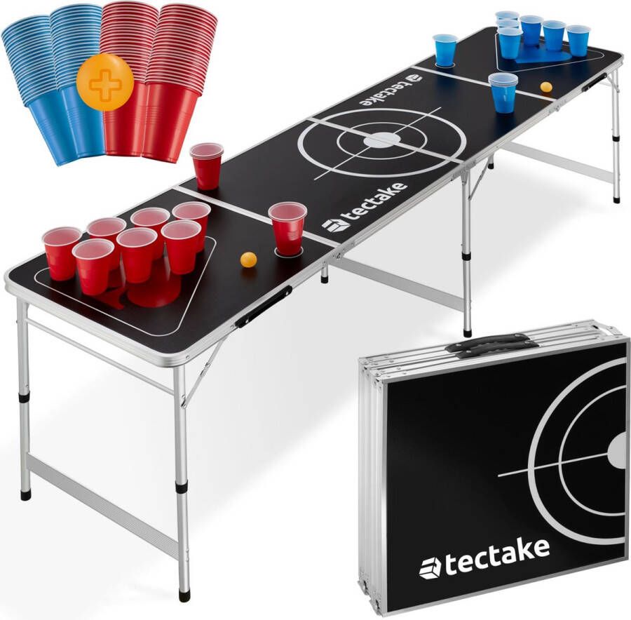 Tectake Beerpong Bierpongtafel Brews & Throw incl 100 bekers en 6 ballen 404953