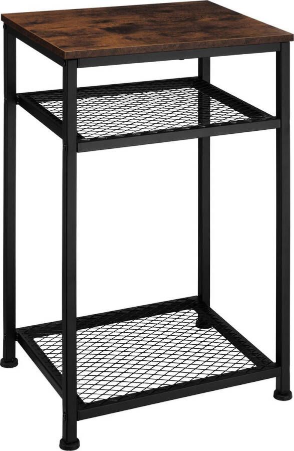 Tectake Bijzettafel York industrial dark sidetable 404204