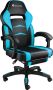 Tectake Bureaustoel Gamingchair Luxe Racingstoel Zwart Azuurblauw Met Voetensteun Gamestoel Burostoel - Thumbnail 2