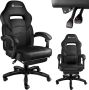 Tectake Bureaustoel Gamingchair Luxe Racingstoel Met Voetensteun Gamestoel Burostoel Zwart Zwart - Thumbnail 1