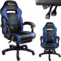 Tectake Bureaustoel Gamingchair Luxe Racingstoel Met Voetensteun Gamestoel Burostoel Zwart Blauw - Thumbnail 1