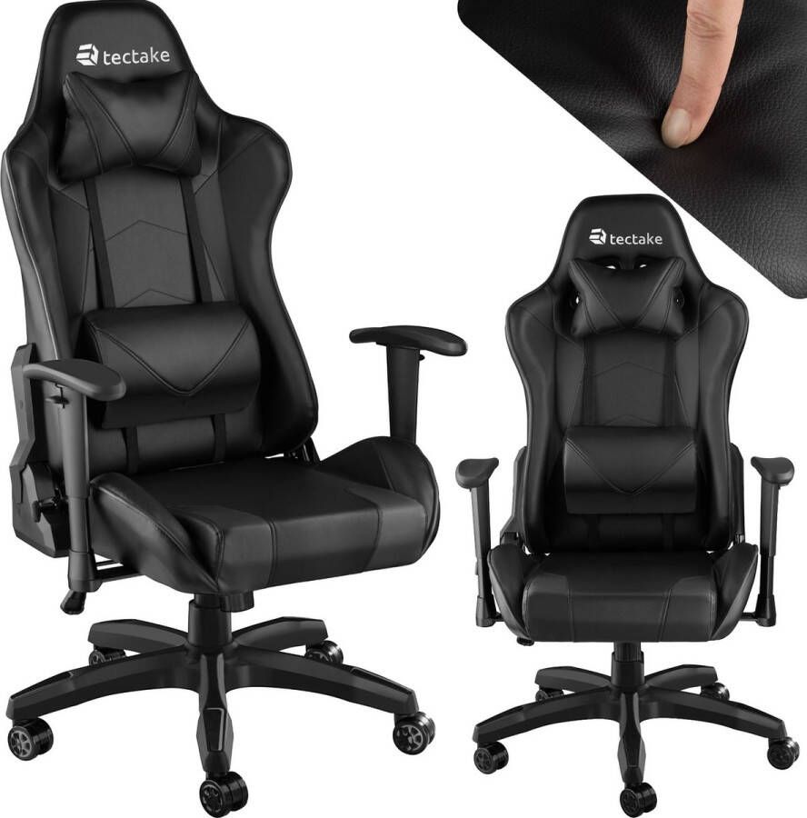 Tectake Bureaustoel Twink zwart 403209 gamestoel gaming chair