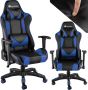 Tectake Bureaustoel Twink zwart blauw 403208 gamestoel gaming chair - Thumbnail 1