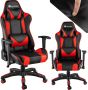 Tectake Bureaustoel Twink zwart rood 403207 gamestoel gaming chair - Thumbnail 1