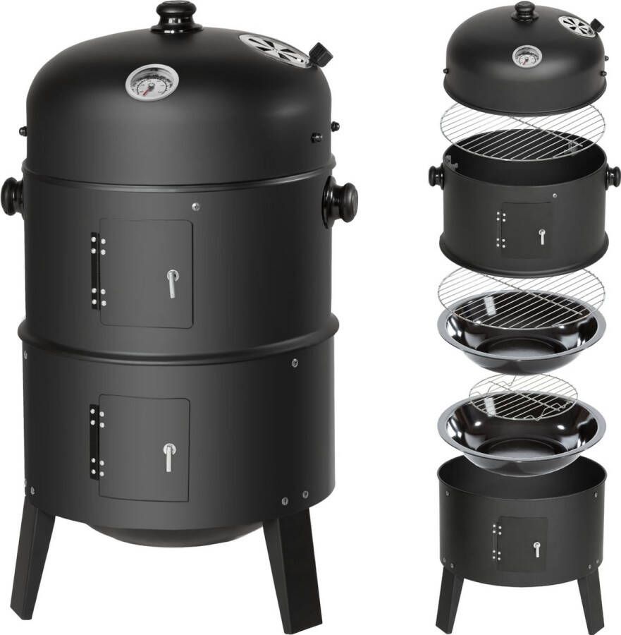 Tectake Charcoal Grill Rookoven Barbeque Zwart 400820