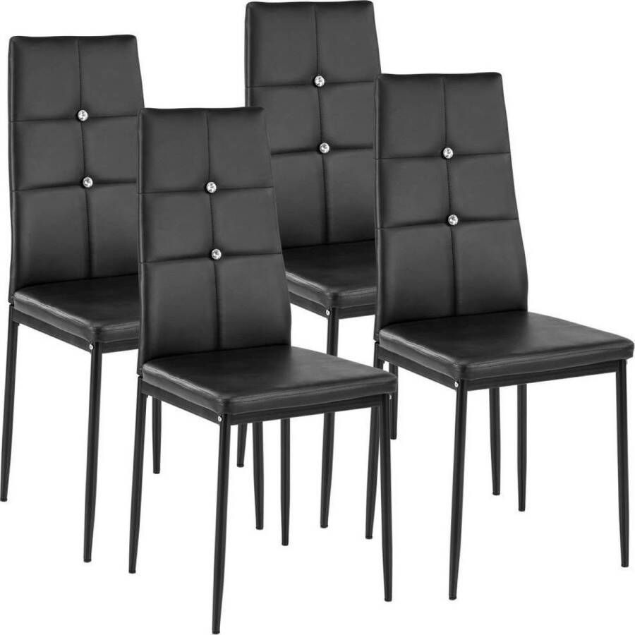 Tectake Eetkamerstoelen Julien set van 4 zwart 402545