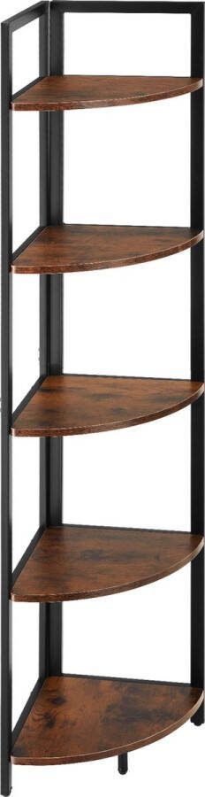 Tectake Hoekkast Castlebar 30x30x150cm donkerbruin 404771