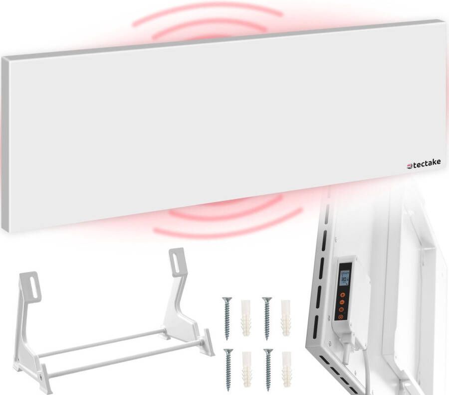 Tectake Infraroodpaneel met thermostaat en omval- en overhittingsbeveiliging Verwarming Verwarmingspaneel Electrische kachel ISP TH 550 watt 120x2 5x40cm 405011