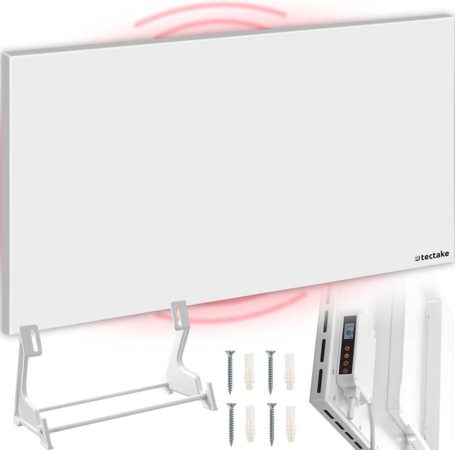 Tectake Infraroodpaneel met thermostaat en omval- en overhittingsbeveiliging Verwarming Verwarmingspaneel Electrische kachel ISP TH 900 watt 120x2 5x60cm 405013