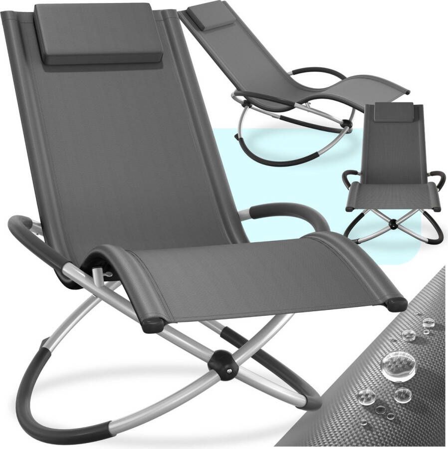 Tectake ligstoel ligbed zonnebed Ergonomisch opvouwbaar Draagkracht 150 kg grijs