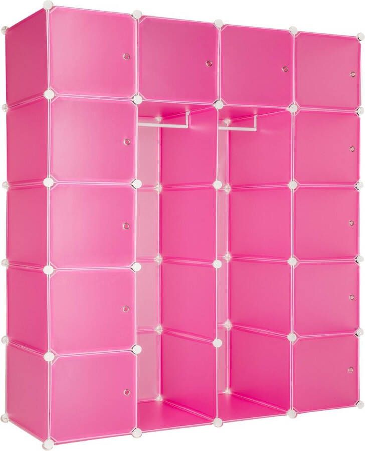 TecTake Multifunctioneel opbergmeubel kledingkast 1200L roze 402089