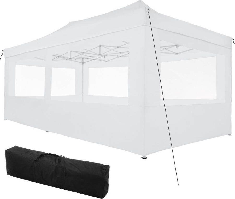 Tectake partytent 3x6 m. opvouwbaar- 4 wanden- wit 403163