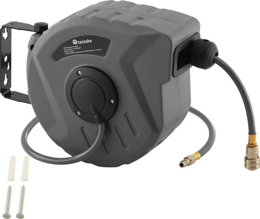 Tectake Persluchtslang met haspel 10 m 403429