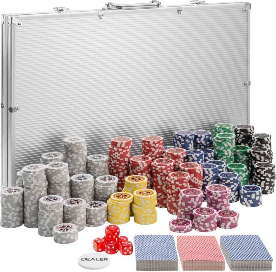 Tectake pokerset 1000 delig inclusief koffer en kaartspel 402561