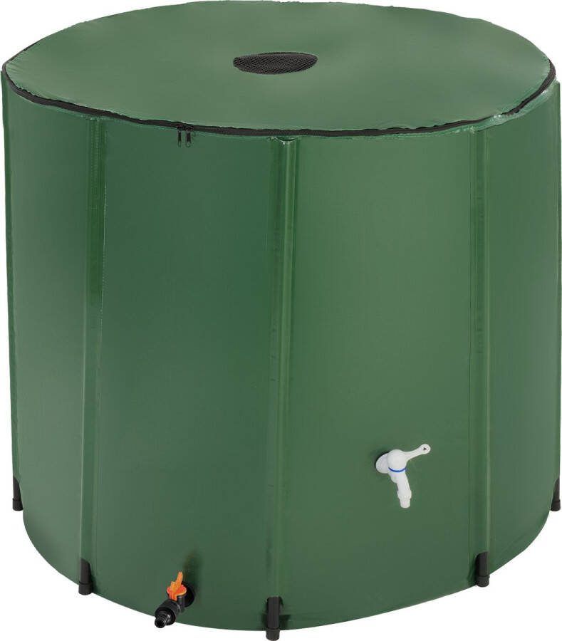 Tectake Regenwatertank voor tuin en camping Opvouwbare ton Regenton met deksel en kraan watertank regenwateropvangbak waterton 750L groen