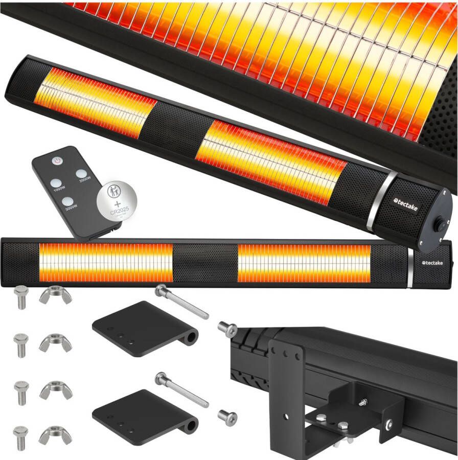 Tectake Solaris Horizon infraroodstraler 3 vermogensniveaus 1000 2000 en 3000 W hoog rendement geen luchtcirculatie eenvoudige montage