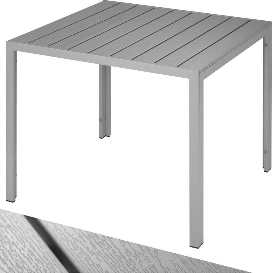 Tectake Tuintafel Maren Vierkant 90x90x74 5cm grijs 402955