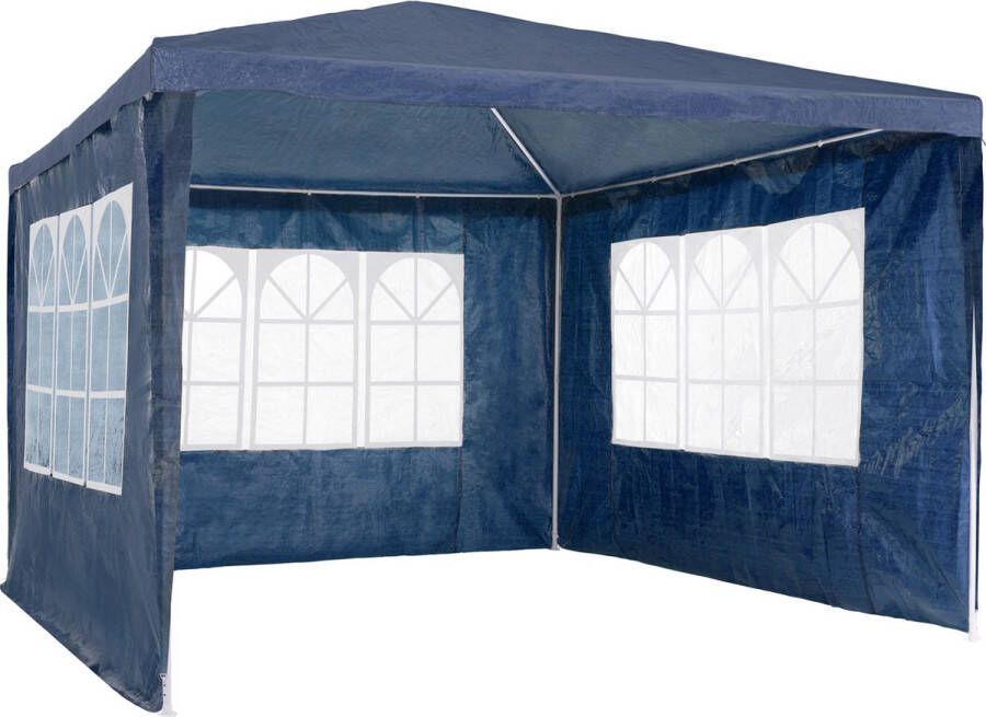 Tectake Tuinpaviljoen partytent Baraban 3x3m met 3 zijdelen blauw 404814