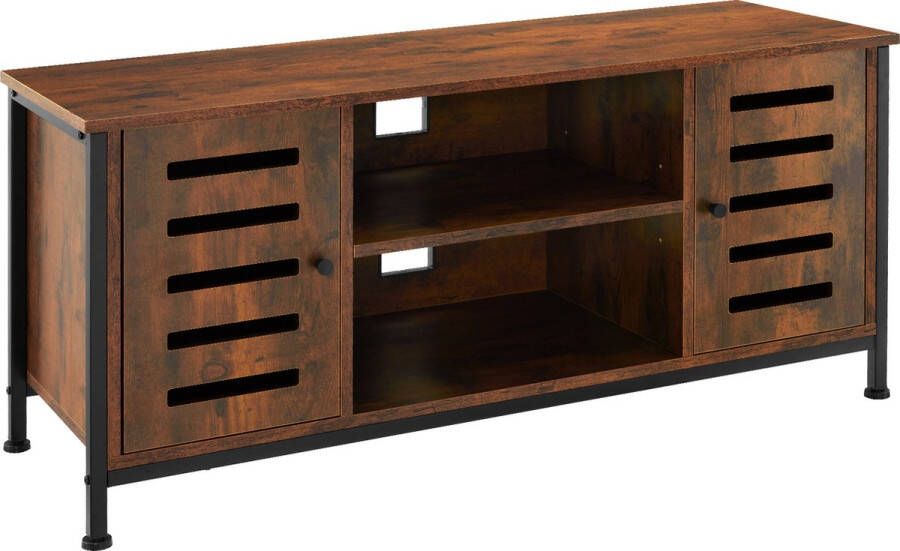 Tectake TV-meubel TV-kast dressoir Carlow industrieel donkerbruin 110x41 5x50 5cm 404716
