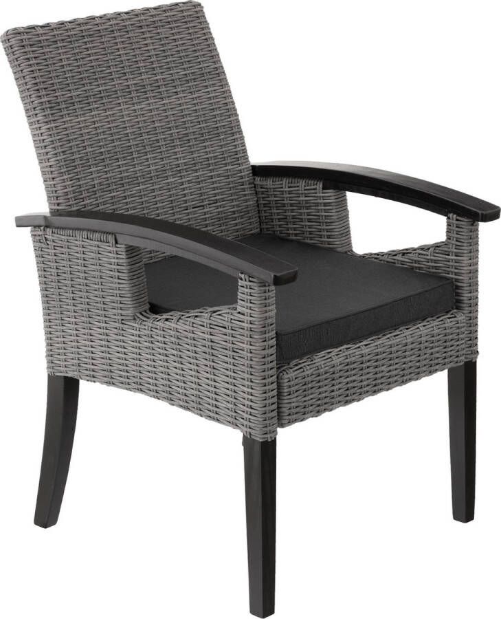 Tectake Wicker stoel tuinstoel terrasstoel Rosarno grijs 404806 poly-rattan