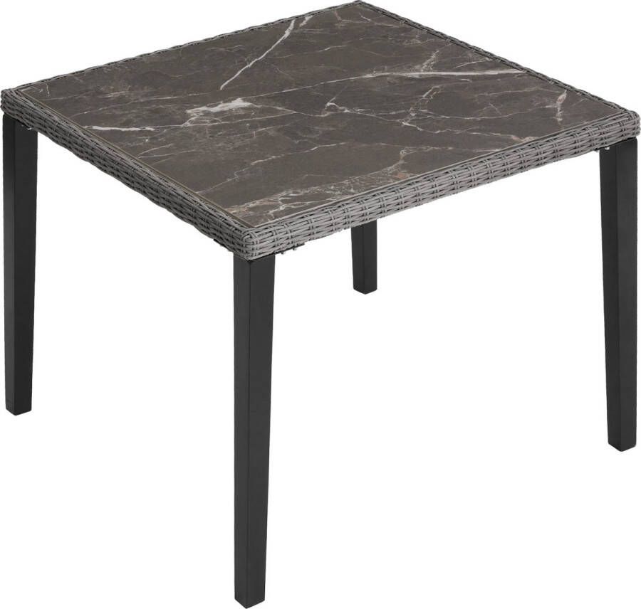 Tectake -Wicker tafel Tarent 93 5x93 5x75cm grijs