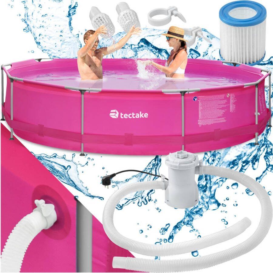 Tectake – Zwembad Swimming pool rond met filterpomp Ø 360 x 76 cm 403824