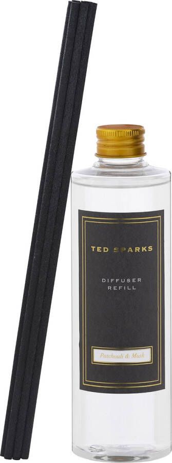 Ted Sparks Geurstokjes Diffuser Refill & Sticks Patchouli & Musk