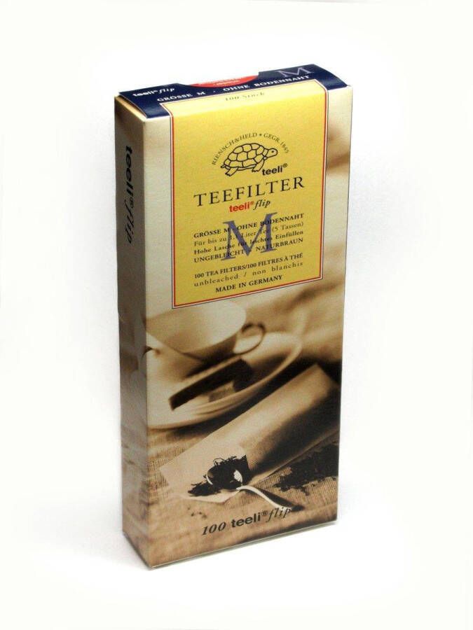 Teeli Flip Theefilters M Papier Wit 100 Stuks Voor maximaal 1 liter thee (5 kopjes)