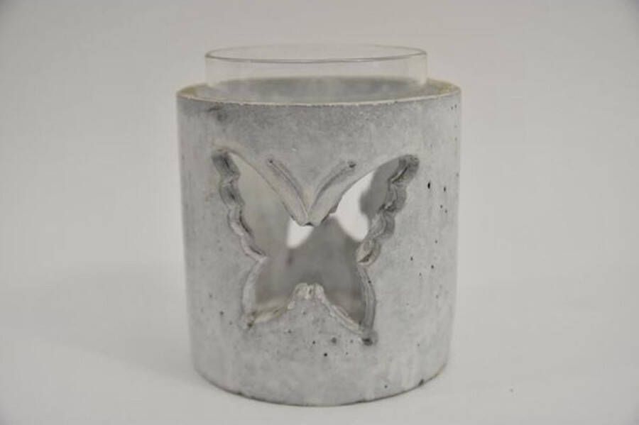 Teeninga Palmen Sfeerlichten Candle Hldr. W butterfly White D11.5h11.5cm