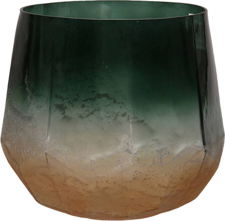 Teeninga Palmen Sfeerlichten Pc. 1 Glass Vase Green Ø17x15cm