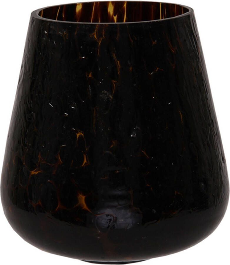 Teeninga Palmen Sfeerlichten Pc. 1 Glass Vase leopard Brown Ø 12x13 Cm