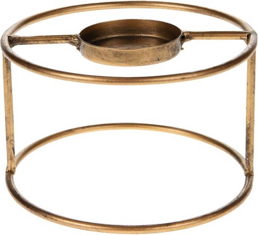 Teeninga Palmen Sfeerlichten Tealight Holder Metal Ø14x8cm Antique Gold