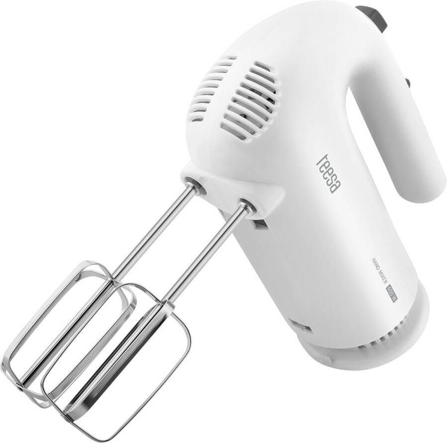 Teesa Handmixer 400 Watt inclusief deeghaken en garde wit TSA3536