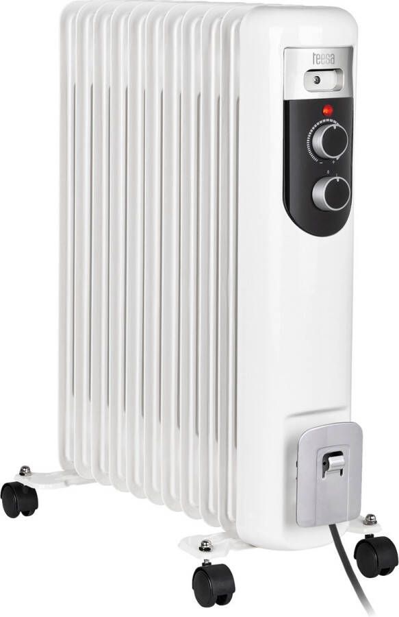 Teesa TSA8049 Elektrische olieradiator 11 ribben 2500 W met thermostaat en 3 warmtestanden