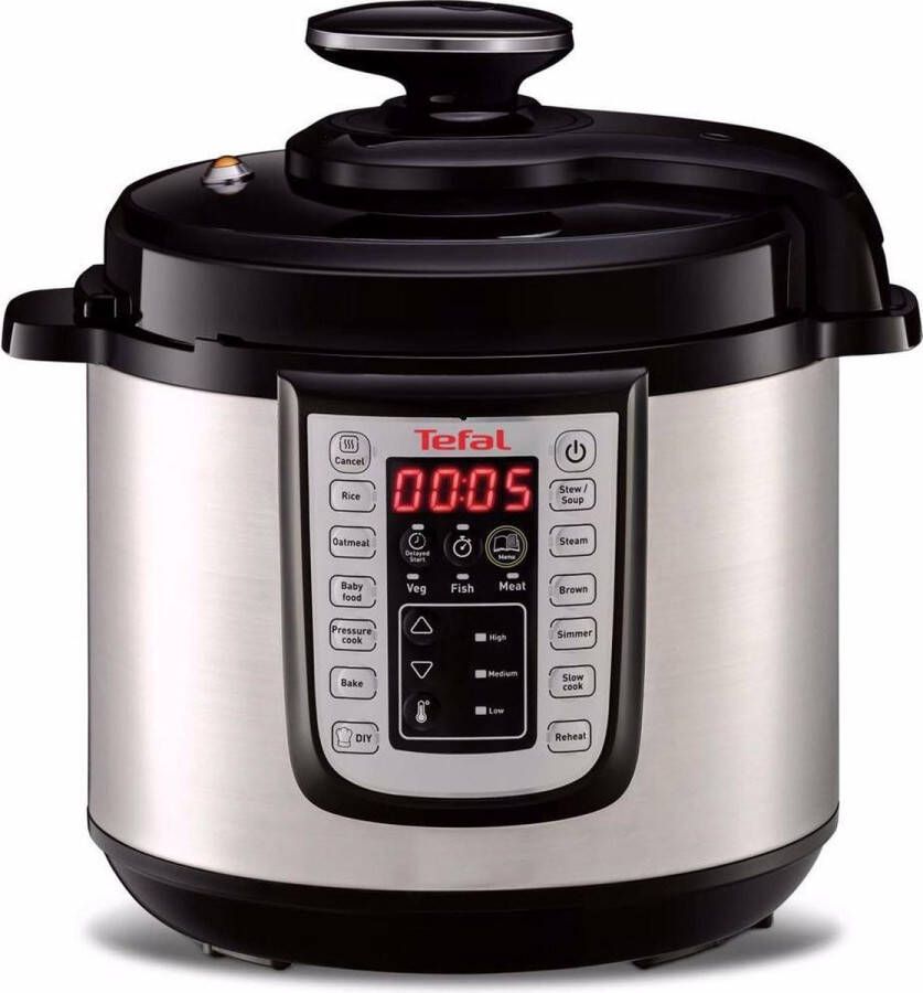 Tefal All-in-One CY505E 3 in 1 Slowcooker Multicooker Snelkookpan RVS