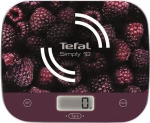 Tefal BC8000V1 Simply keukenweegschaal 10 kg 1 g schaalverdeling groot glazen platform tarrafunctie LCD-scherm