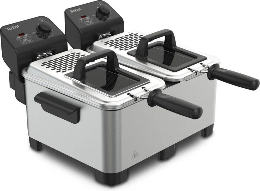 Tefal Double Pro FR3610 -Dubbele frituurpan 7 L 3600W Anti-geurfilter Koude zone