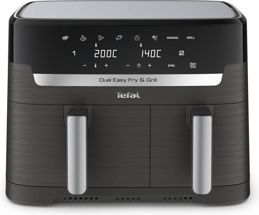 Tefal Easy Fry & Grill Dual 8 3L EY905B air fryer met dubbele lades