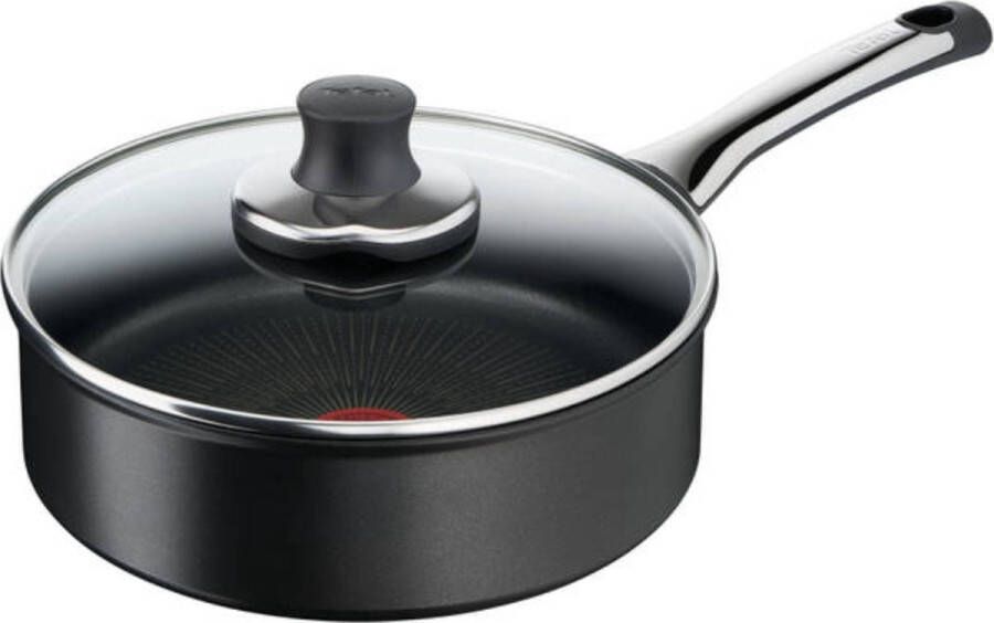 Tefal Excellence Hapjespan met Deksel Inductie 24cm Anti-aanbaklaag Temperatuursensor Zwart