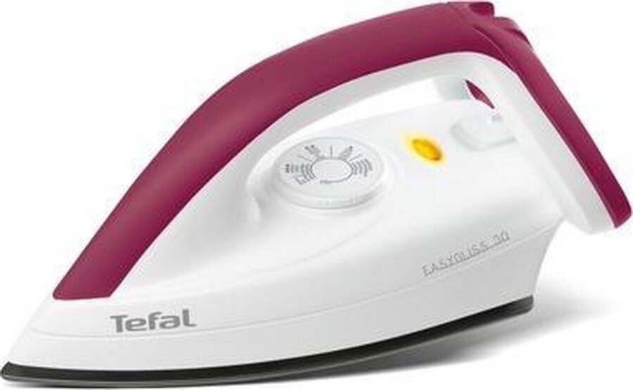 Tefal FS4030 Easygliss Strijkijzer met Durilium-Strijkzool Droogstrijkijzer 1200W Wit Donkerrood