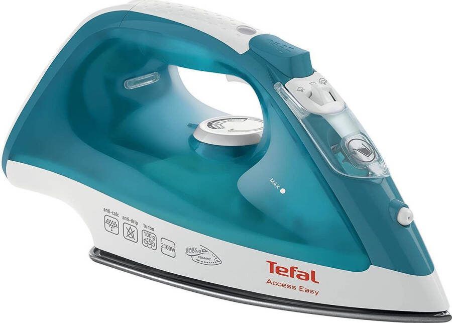 Tefal FV153 Stoomstrijkijzer Keramische zoolplaat 2000 W Turkoois Wit